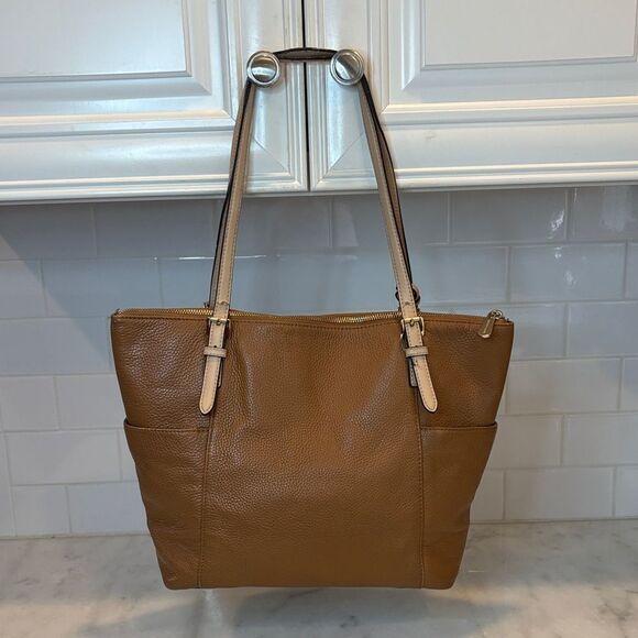 Michael Kors Bag Purse Handbag Leather Jet Set EW Pebbled Tote Bag Pocketbook - Picture 4 of 16